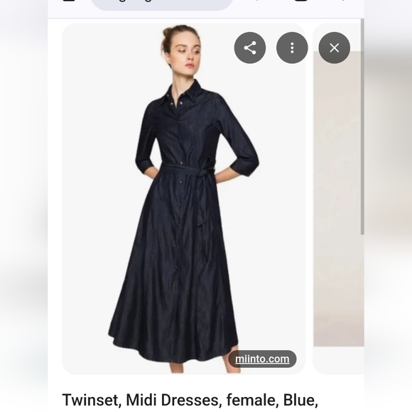 ✔️ Twinset My Twin Beautiful Long Denim Dress Size Small - Picture 12 of 12